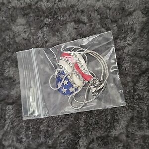 American Flag heart necklace